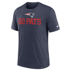 New England Patriots Blitz Tri-Blend T-Shirt Heather Navy | Nike for Sale