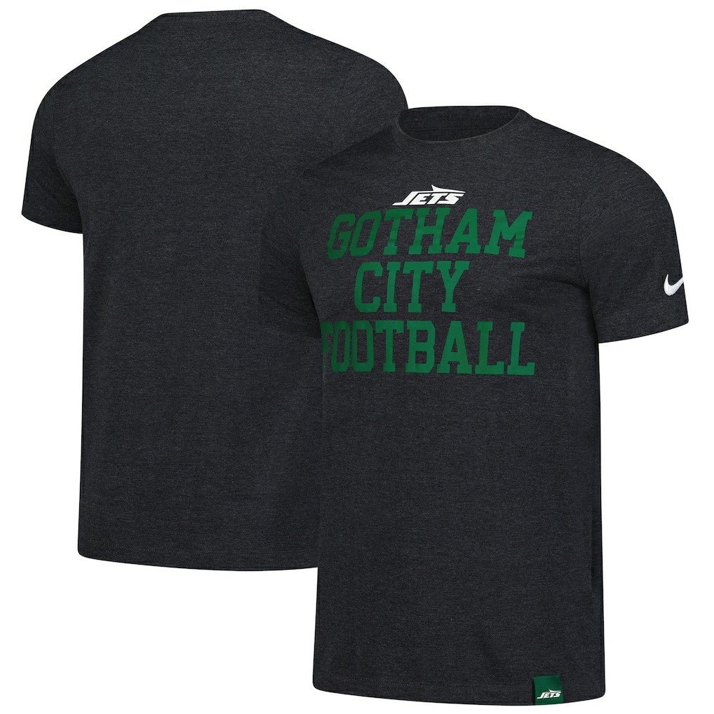 New York Jets Blitz Tri-Blend T-Shirt Heather Black | Nike for Sale