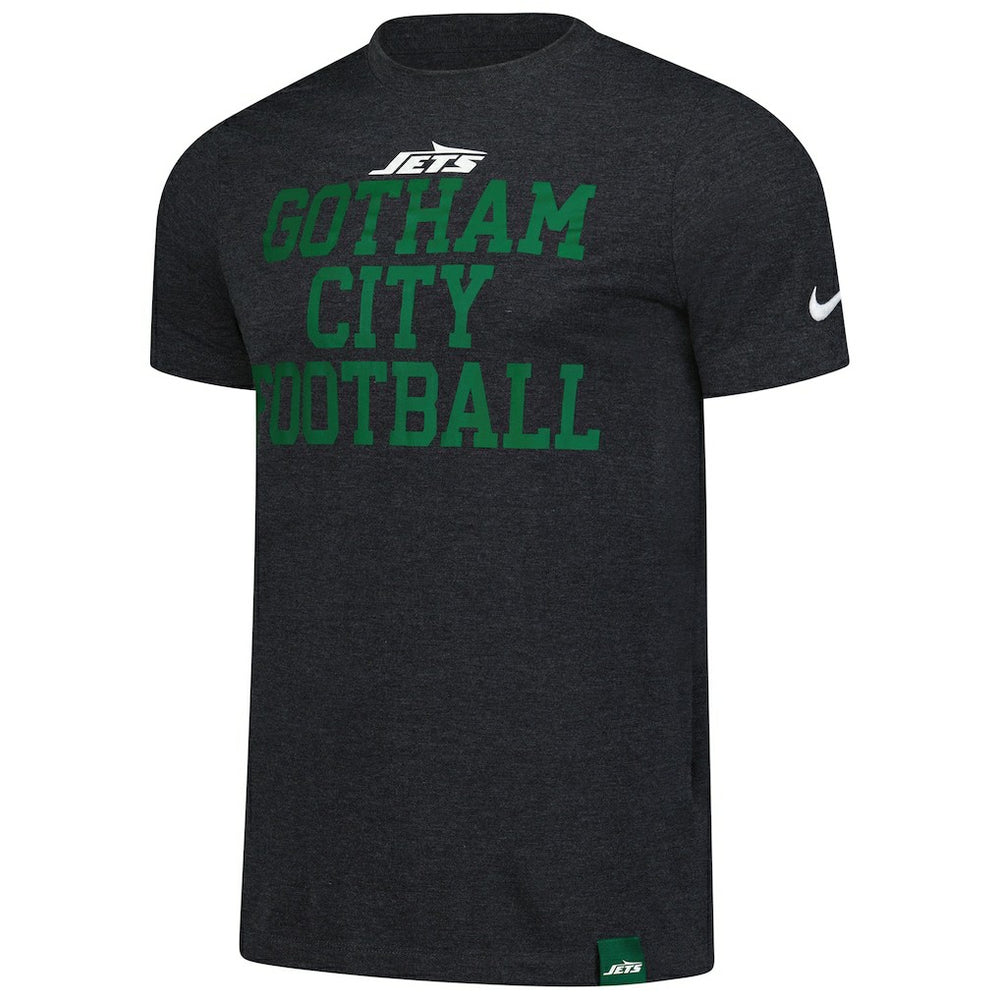 New York Jets Blitz Tri-Blend T-Shirt Heather Black | Nike for Sale