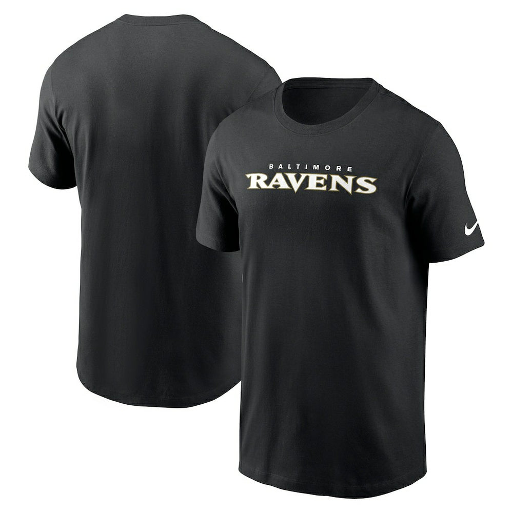 Baltimore Ravens Primetime Wordmark Essential T-Shirt Black | Nike for Sale