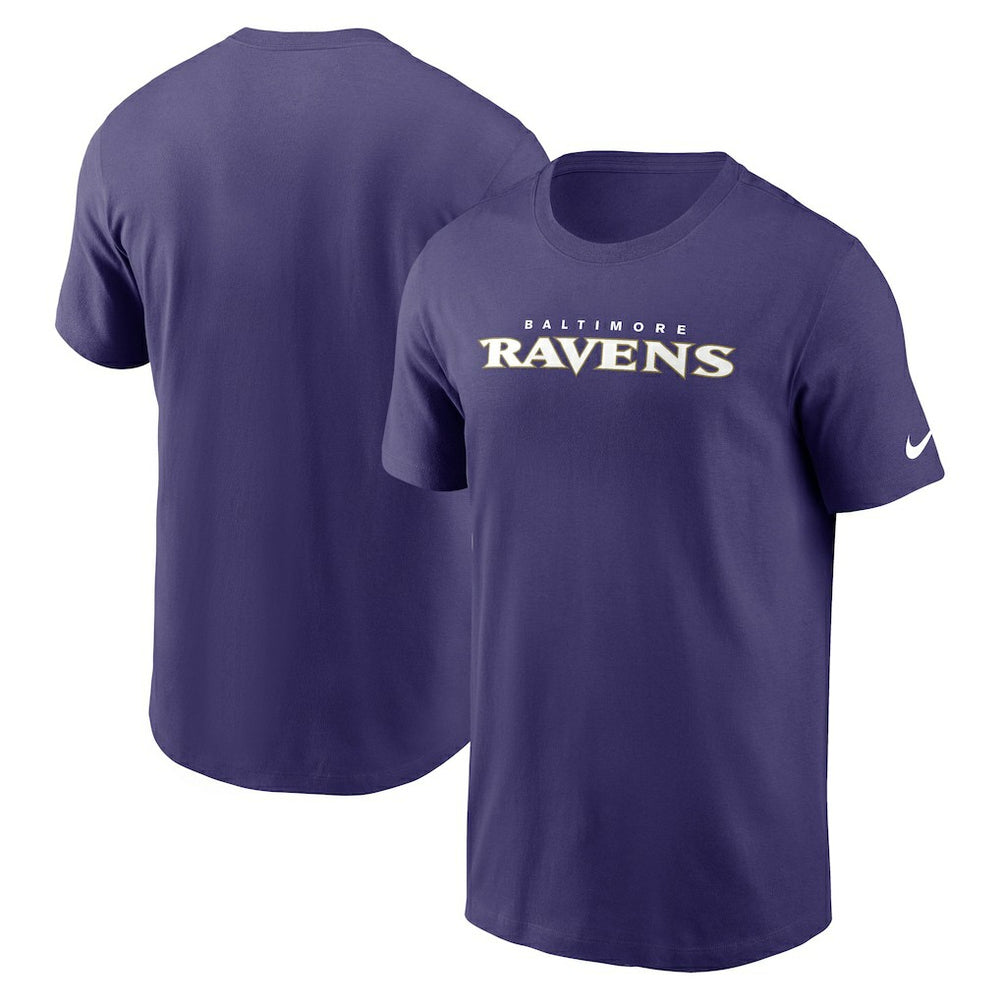 Baltimore Ravens Primetime Wordmark Essential T-Shirt Purple | Nike for Sale