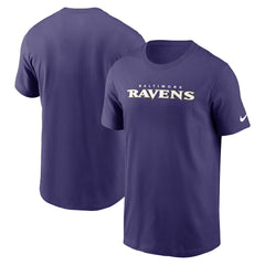 Baltimore Ravens Primetime Wordmark Essential T-Shirt Purple | Nike for Sale