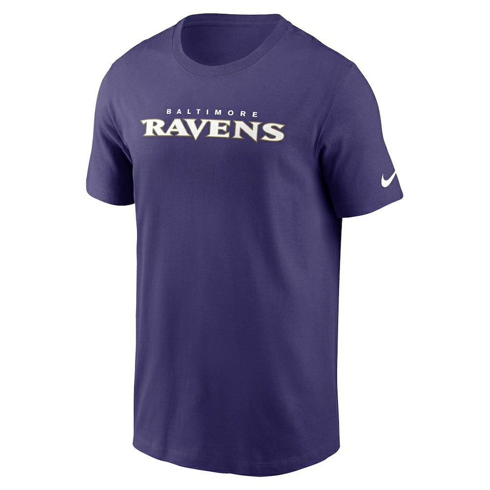 Baltimore Ravens Primetime Wordmark Essential T-Shirt Purple | Nike for Sale
