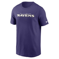 Baltimore Ravens Primetime Wordmark Essential T-Shirt Purple | Nike for Sale