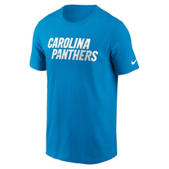 Carolina Panthers Primetime Wordmark Essential T-Shirt Blue | Nike for Sale