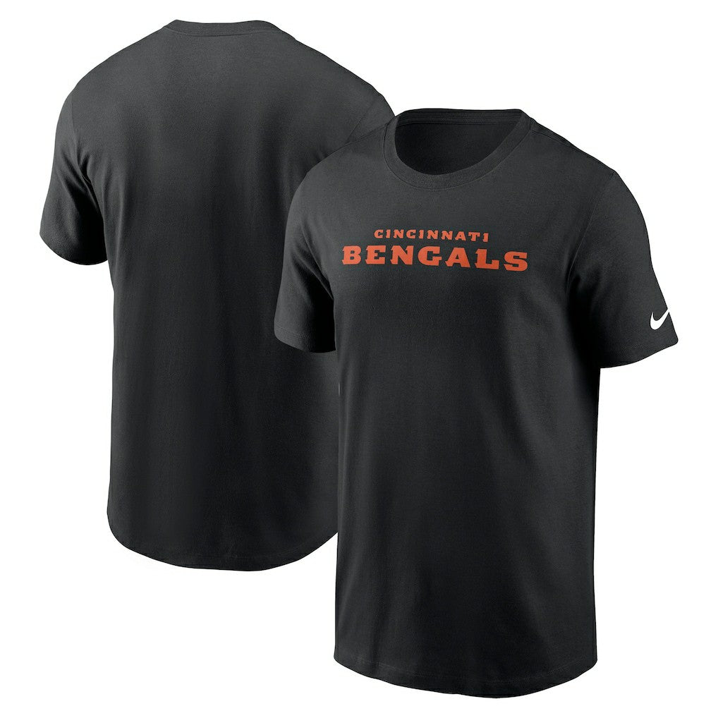 Cincinnati Bengals Primetime Wordmark Essential T-Shirt Black | Nike for Sale