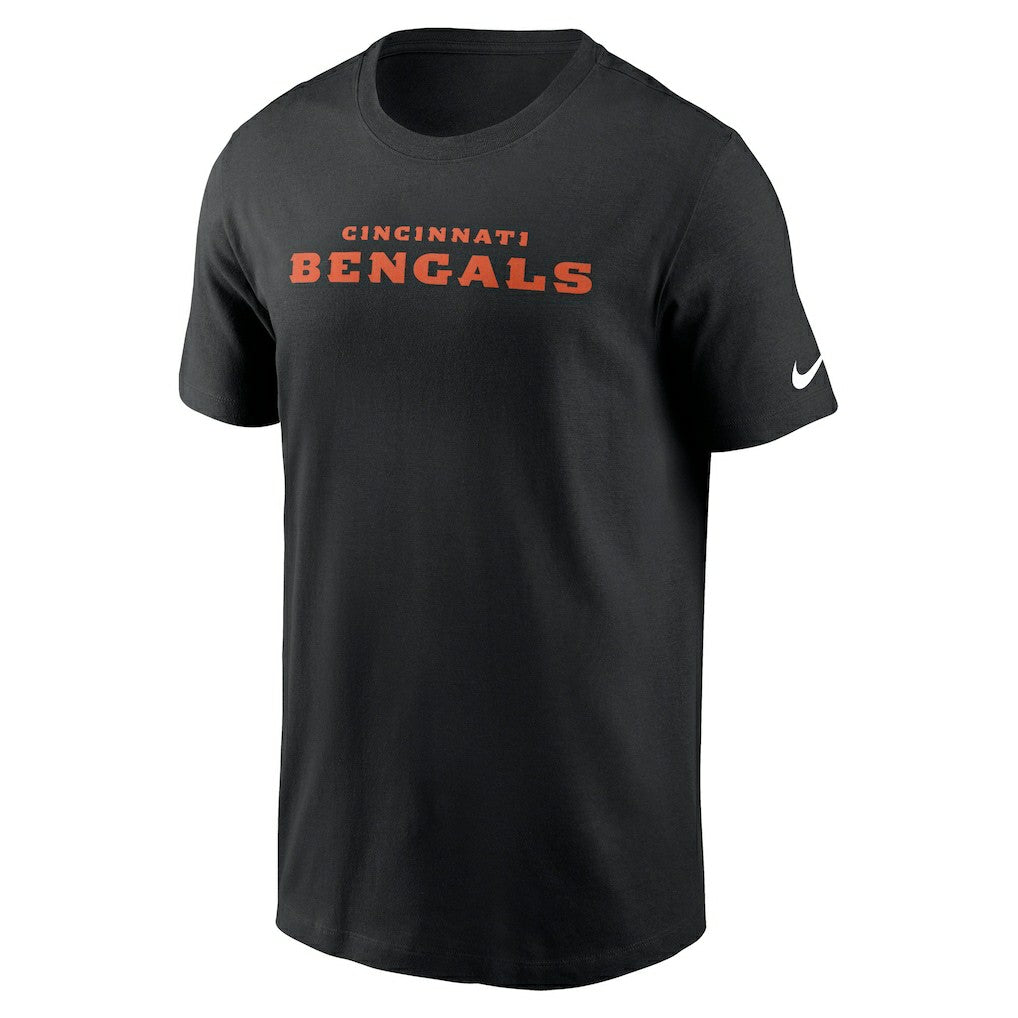 Cincinnati Bengals Primetime Wordmark Essential T-Shirt Black | Nike for Sale