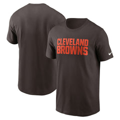 Cleveland Browns Primetime Wordmark Essential T-Shirt Brown | Nike for Sale