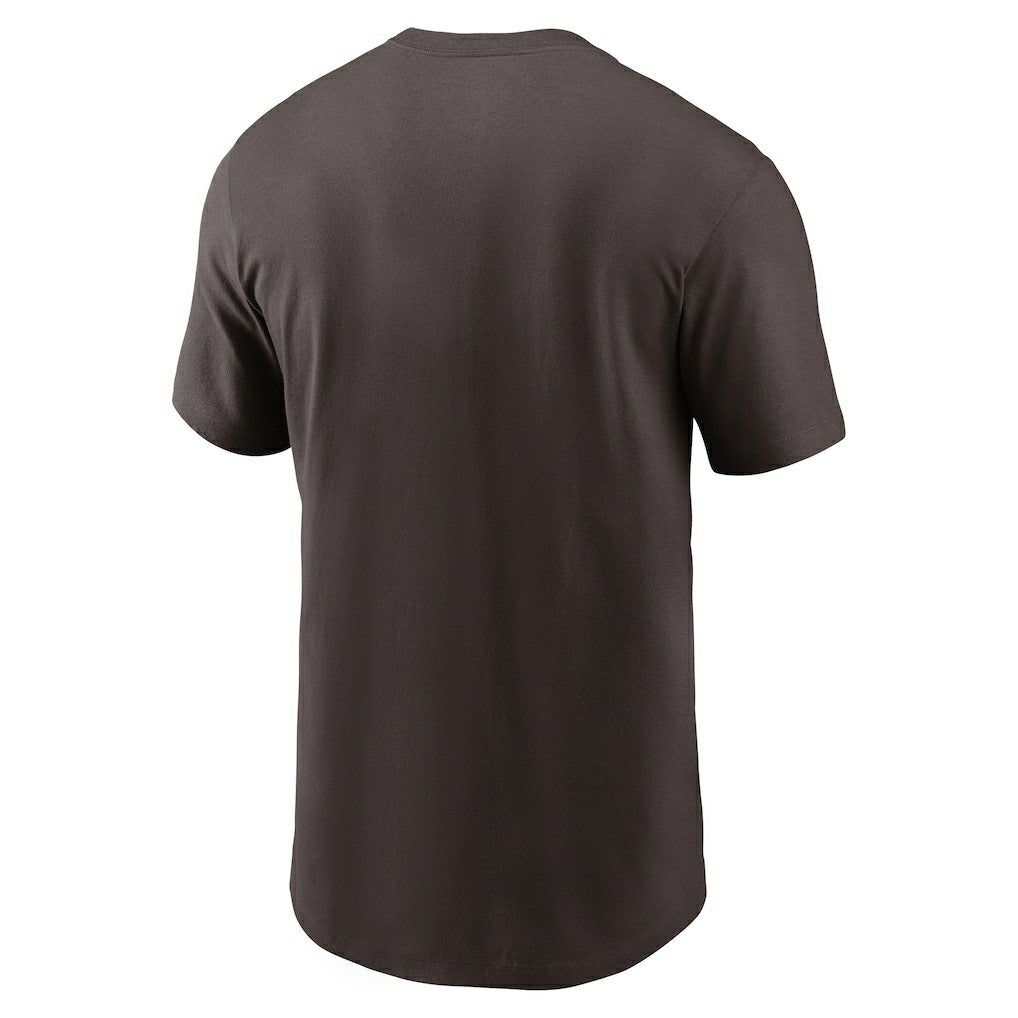 Cleveland Browns Primetime Wordmark Essential T-Shirt Brown | Nike for Sale