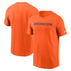 Denver Broncos Primetime Wordmark Essential T-Shirt Orange | Nike for Sale