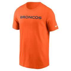 Denver Broncos Primetime Wordmark Essential T-Shirt Orange | Nike for Sale