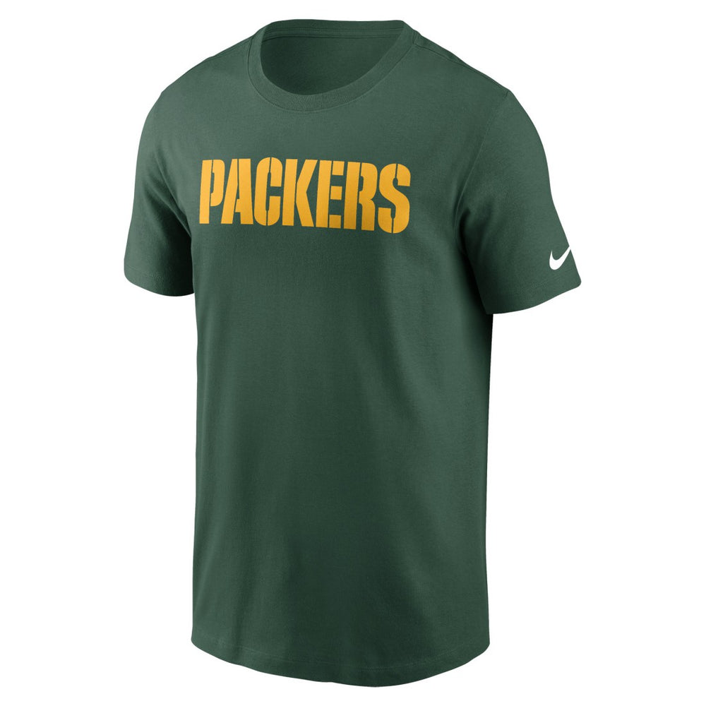 Green Bay Packers Primetime Wordmark Essential T-Shirt Green | Nike for Sale