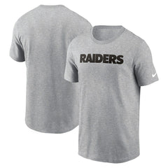 Las Vegas Raiders Primetime Wordmark Essential T-Shirt Heather Gray | Nike for Sale