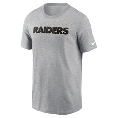 Las Vegas Raiders Primetime Wordmark Essential T-Shirt Heather Gray | Nike for Sale