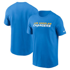 Los Angeles Chargers Primetime Wordmark Essential T-Shirt Powder Blue | Nike for Sale