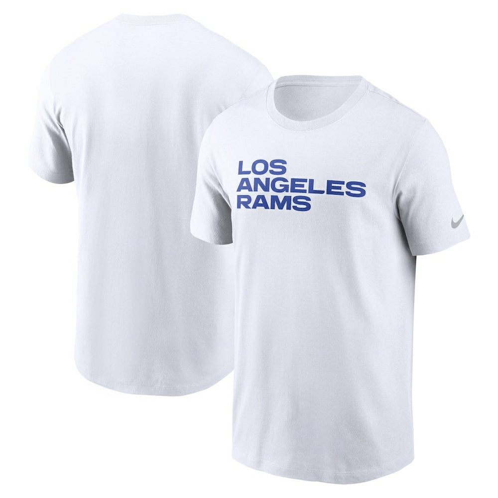 Los Angeles Rams Primetime Wordmark Essential T-Shirt White | Nike for Sale