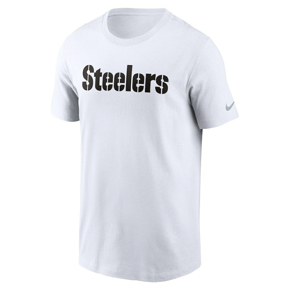 Pittsburgh Steelers Primetime Wordmark Essential T-Shirt White | Nike for Sale