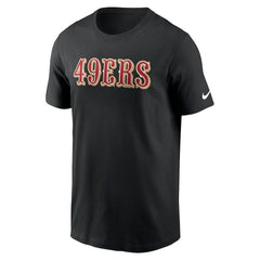 San Francisco 49ers Primetime Wordmark Essential T-Shirt Black | Nike for Sale