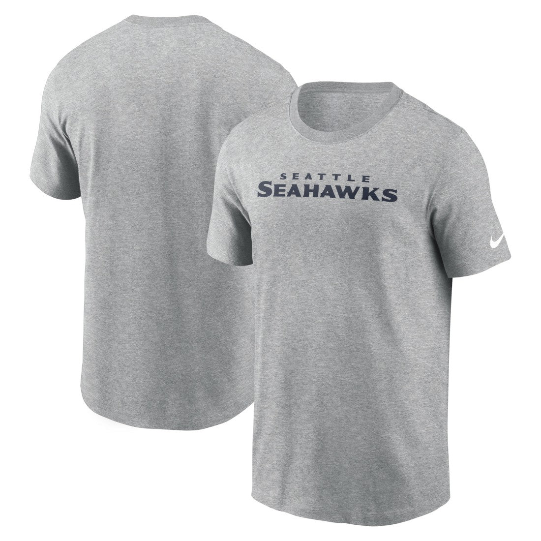 Seattle Seahawks Primetime Wordmark Essential T-Shirt Heather Gray | Nike for Sale
