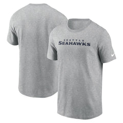 Seattle Seahawks Primetime Wordmark Essential T-Shirt Heather Gray | Nike for Sale