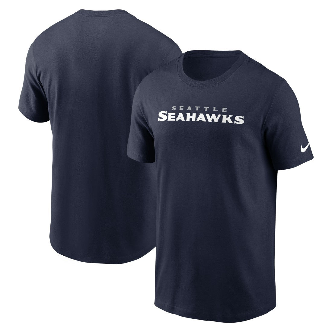 Seattle Seahawks Primetime Wordmark Essential T-Shirt College Navy | Nike for Sale