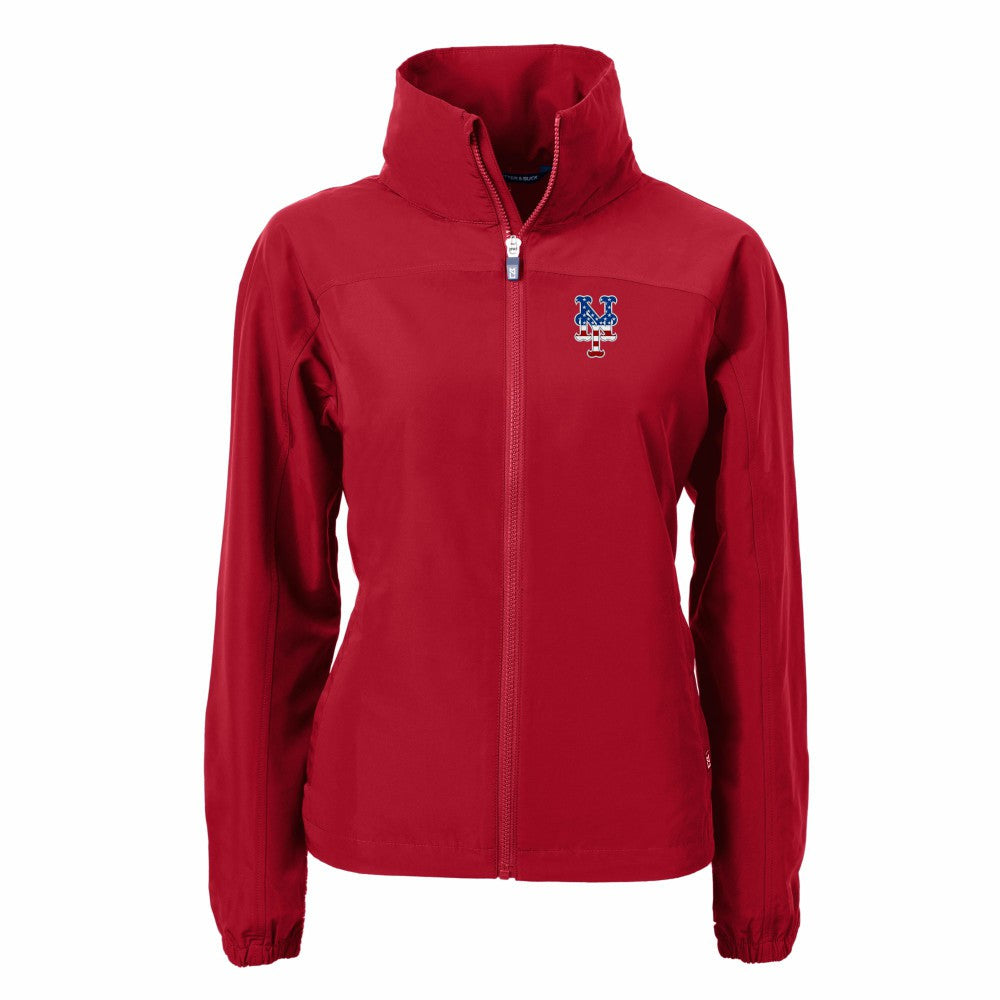 New York Mets Cutter & Buck Women's Charter Eco Recycled Full-Zip Jacket - MLB
