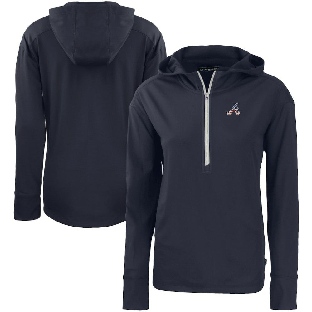 Atlanta Braves Cutter & Buck Women's Daybreak Eco Recycled Half-Zip Hoodie - MLB
