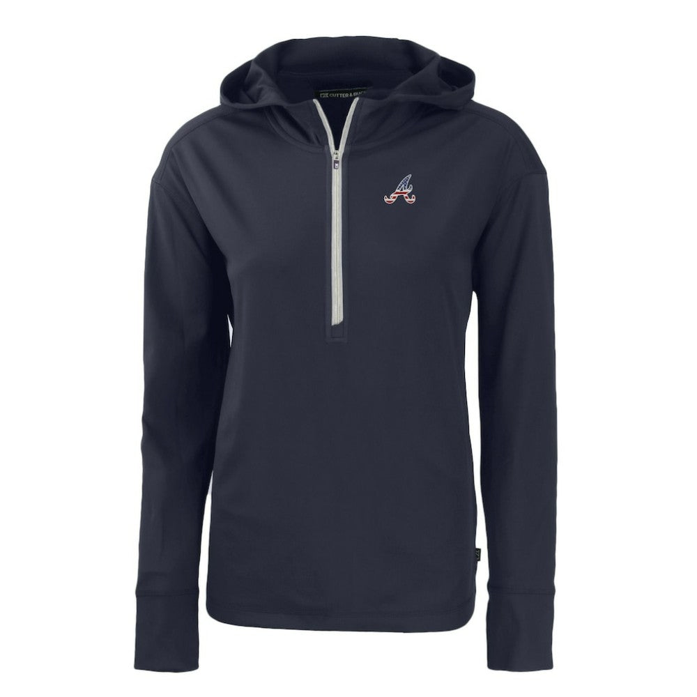 Atlanta Braves Cutter & Buck Women's Daybreak Eco Recycled Half-Zip Hoodie - MLB