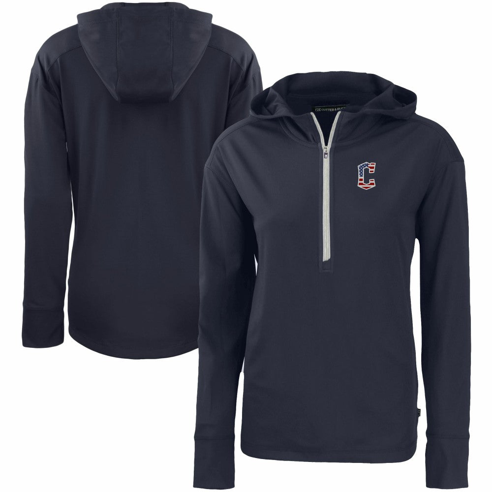 Cleveland Guardians Cutter & Buck Women's Daybreak Eco Recycled Half-Zip Hoodie - MLB