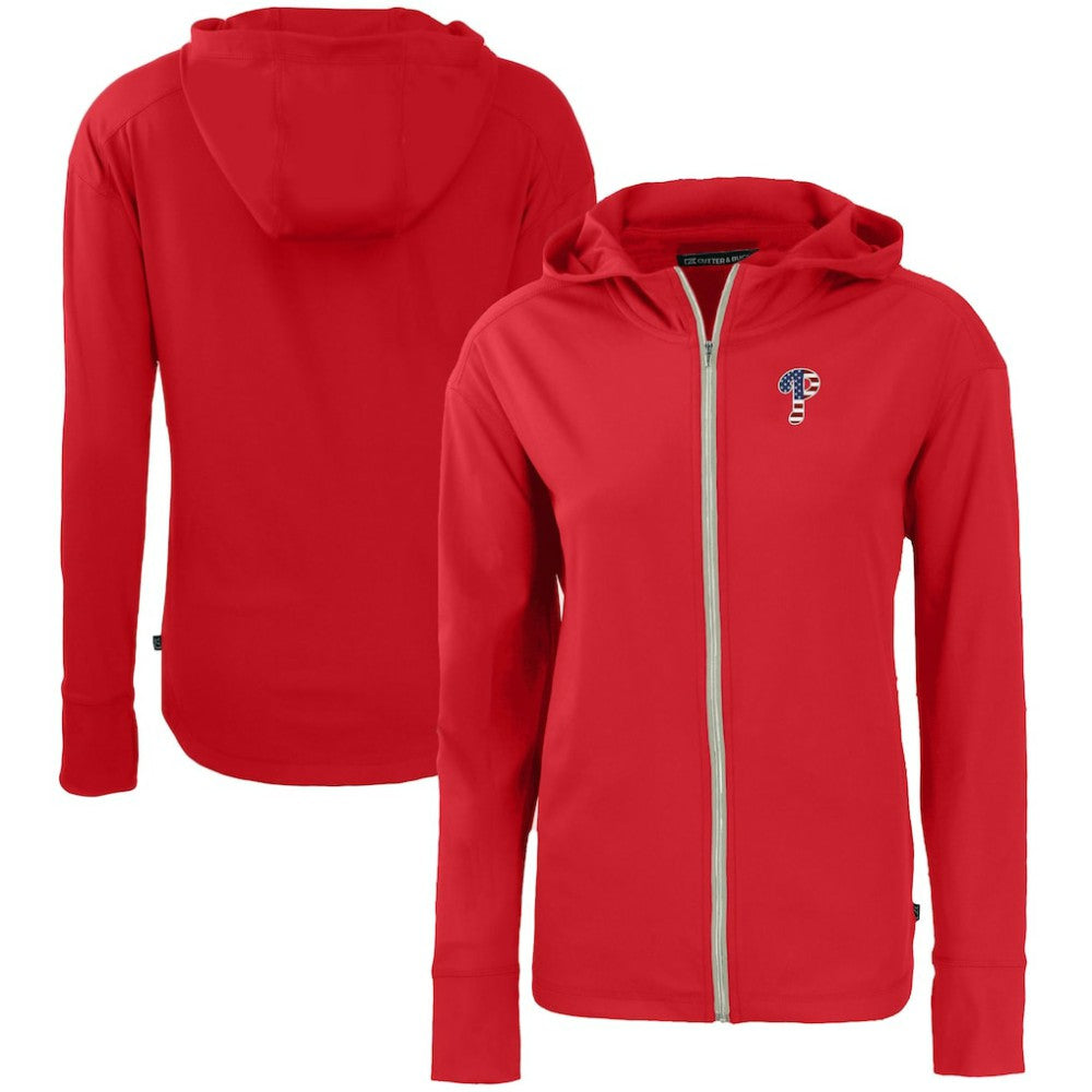 Philadelphia Phillies Cutter & Buck Women's Daybreak Eco Recycled Full-Zip Hoodie - MLB