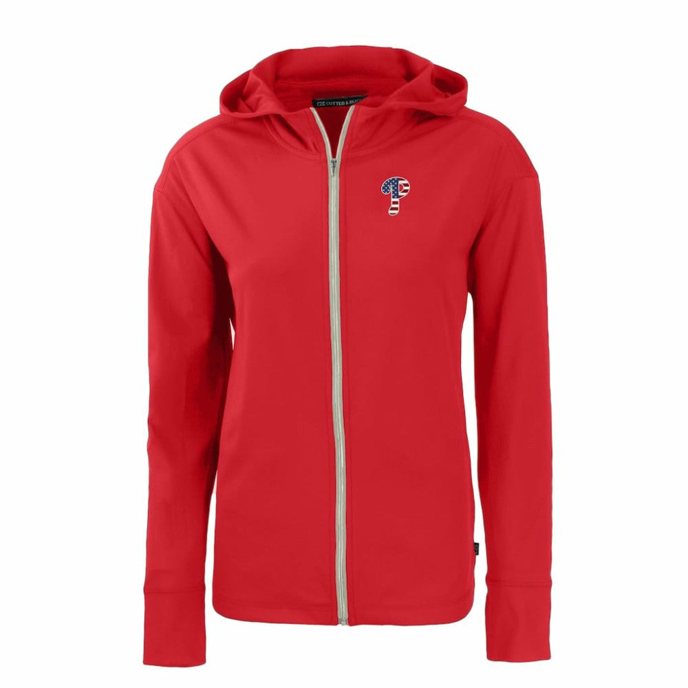 Philadelphia Phillies Cutter & Buck Women's Daybreak Eco Recycled Full-Zip Hoodie - MLB