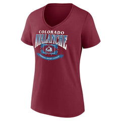 Colorado Avalanche Women's Slapshot V-Neck T-Shirt - Burgundy - NHL