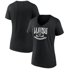 Los Angeles Kings Women's Slapshot V-Neck T-Shirt - Black - NHL
