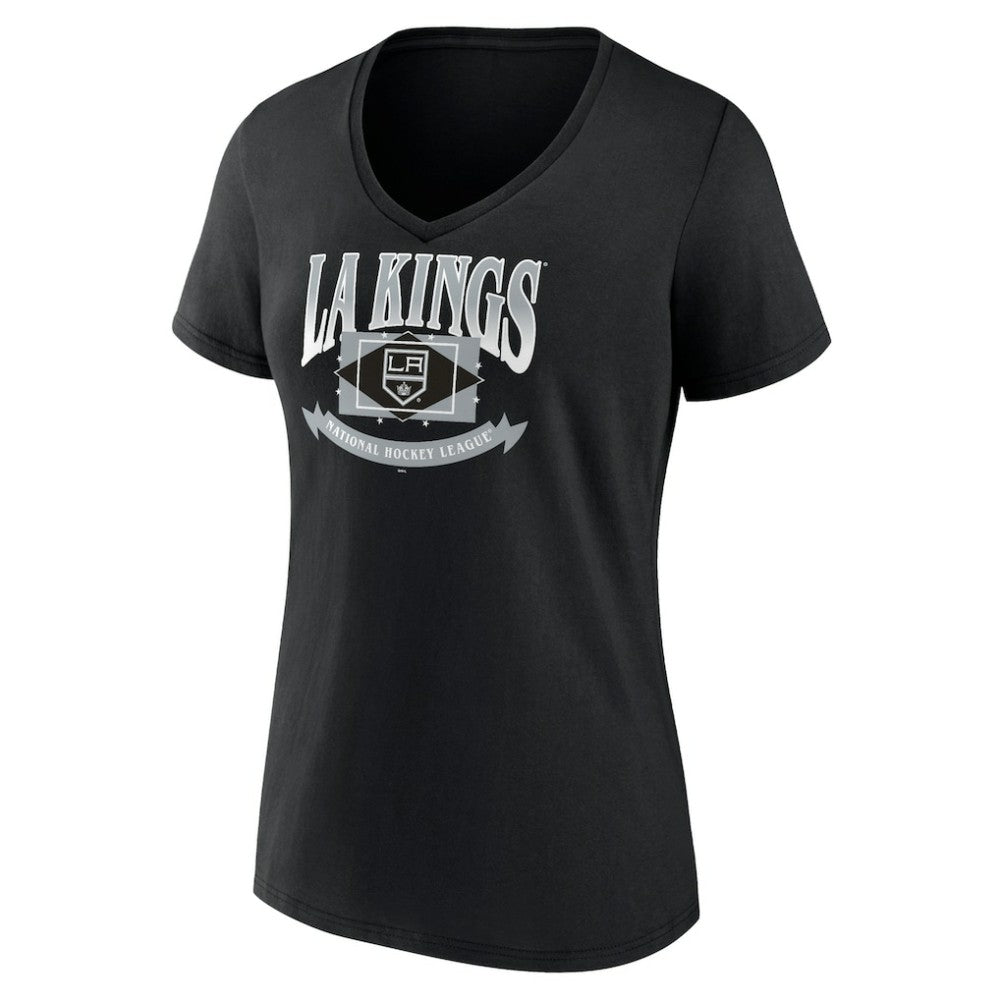 Los Angeles Kings Women's Slapshot V-Neck T-Shirt - Black - NHL