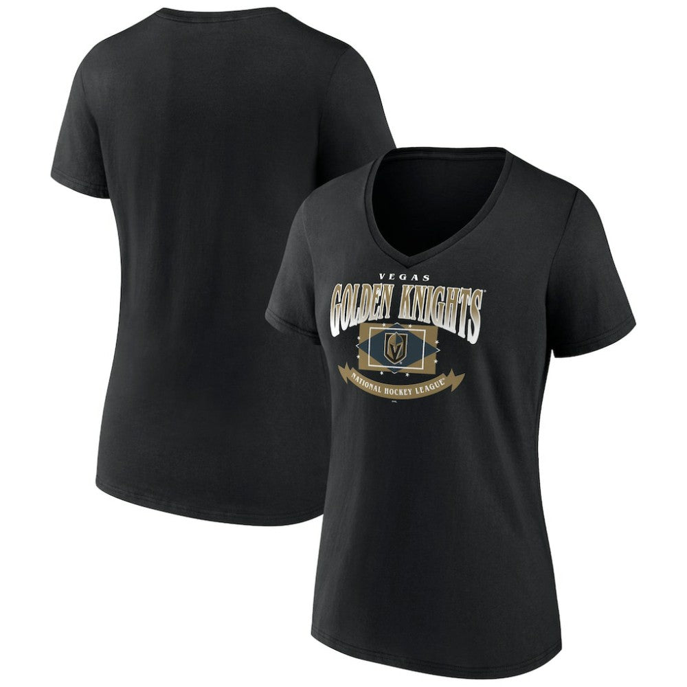 Vegas Golden Knights Women's Slapshot V-Neck T-Shirt - Black - NHL