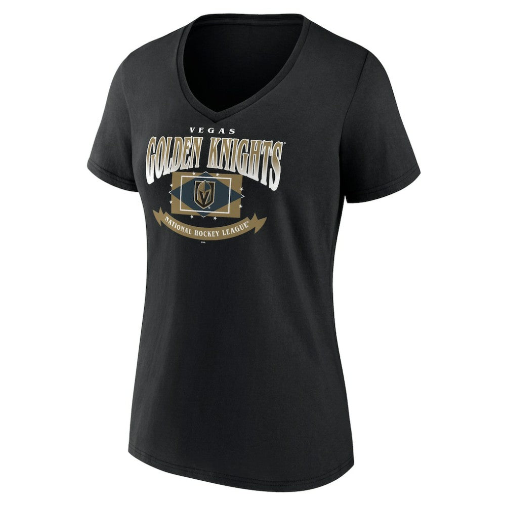 Vegas Golden Knights Women's Slapshot V-Neck T-Shirt - Black - NHL