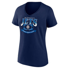 Winnipeg Jets Women's Slapshot V-Neck T-Shirt - Navy - NHL