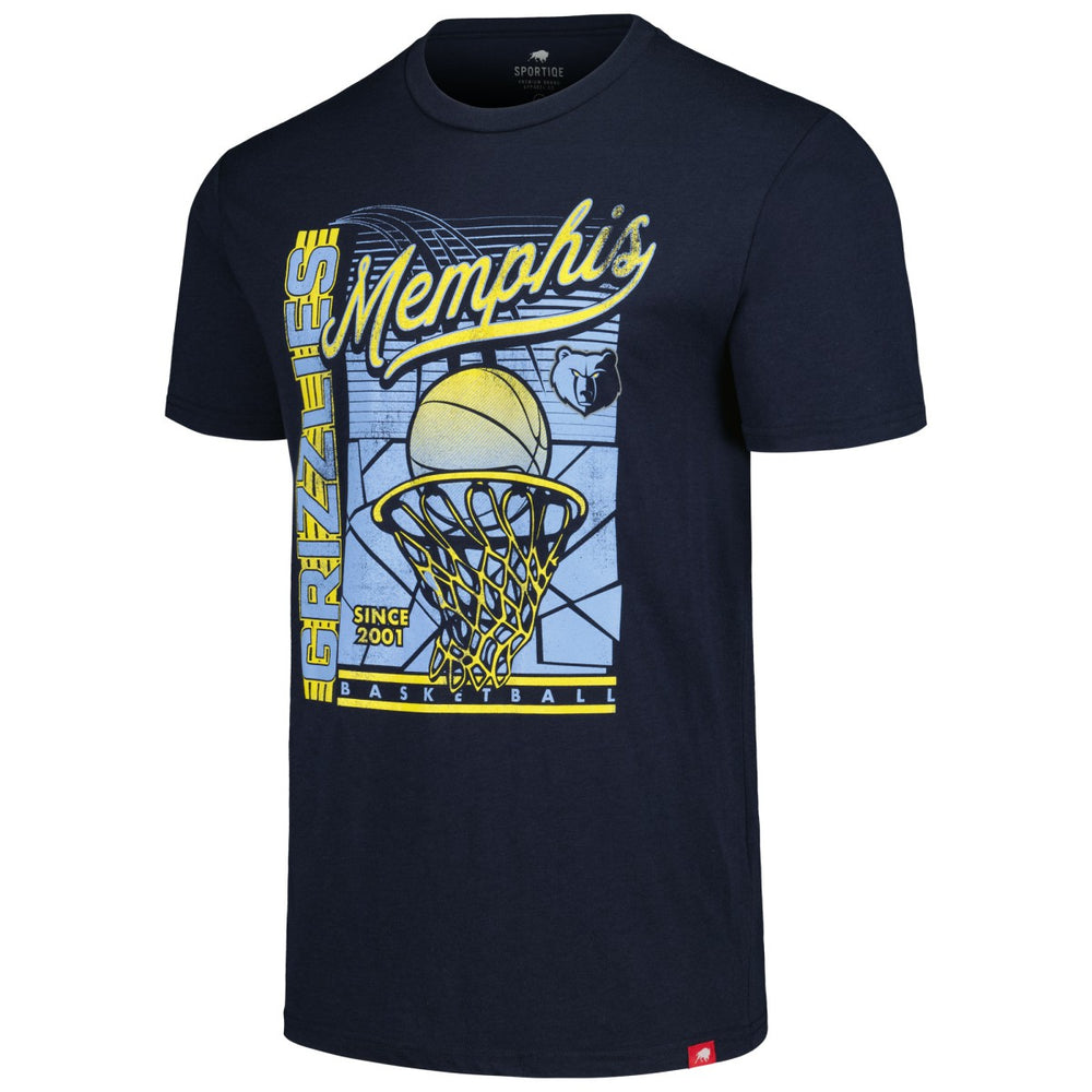 Memphis Grizzlies Sportiqe Unisex Swish Super-Soft Comfy Tri-Blend T-Shirt Navy - NBA