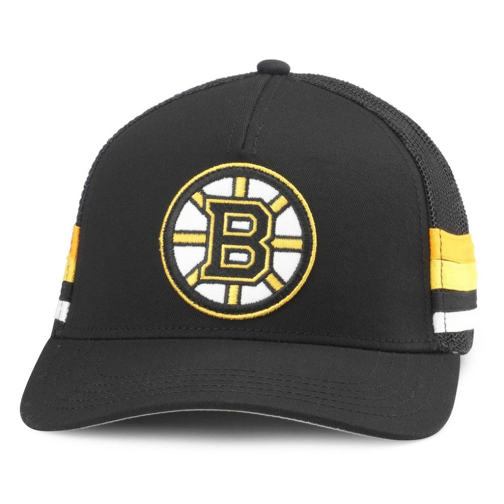 Boston Bruins American Needle HotFoot Stripes Trucker Adjustable Hat - Black - NHL