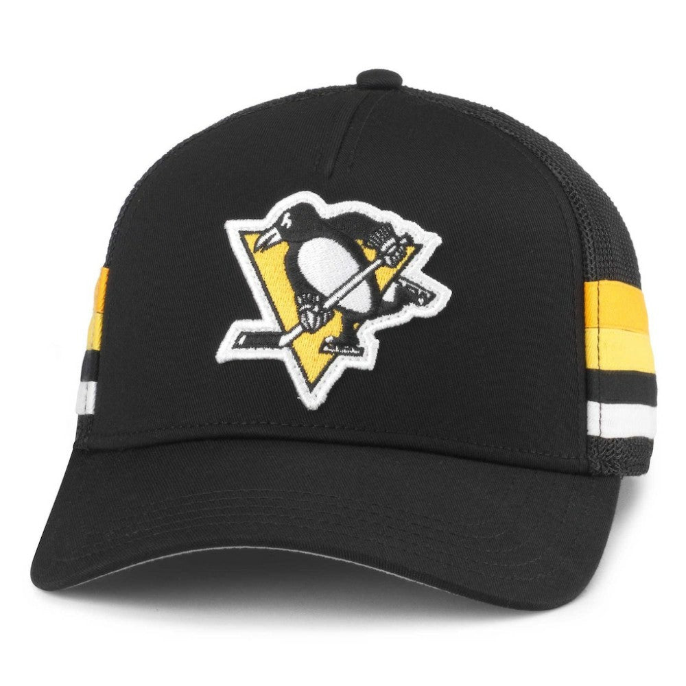 Pittsburgh Penguins American Needle HotFoot Stripes Trucker Adjustable Hat - Black - NHL
