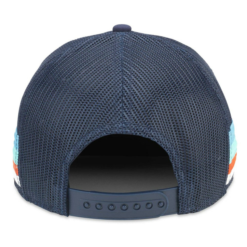 Seattle Kraken American Needle HotFoot Stripes Trucker Adjustable Hat - Deep Sea Blue - NHL