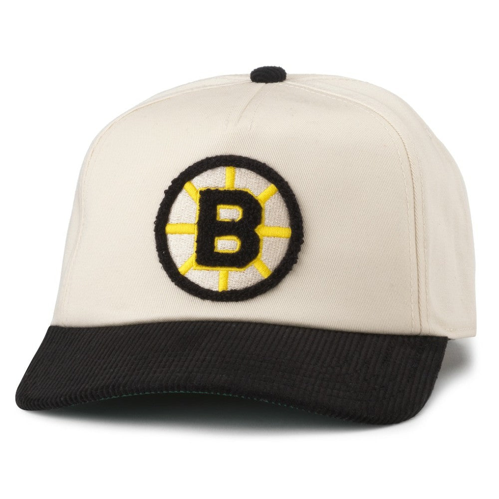Boston Bruins American Needle Burnett Adjustable Hat - White/Black - NHL