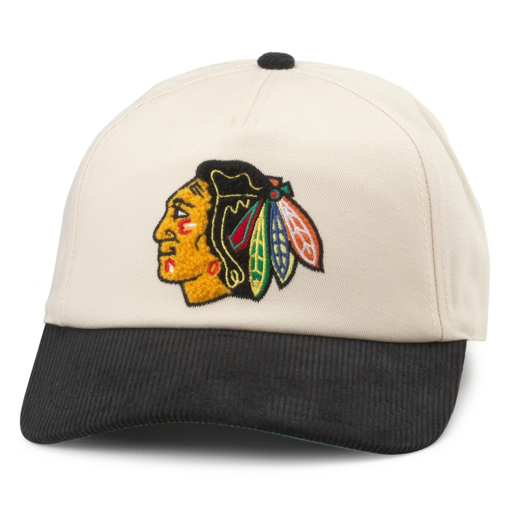 Chicago Blackhawks American Needle Burnett Adjustable Hat - Cream/Black - NHL
