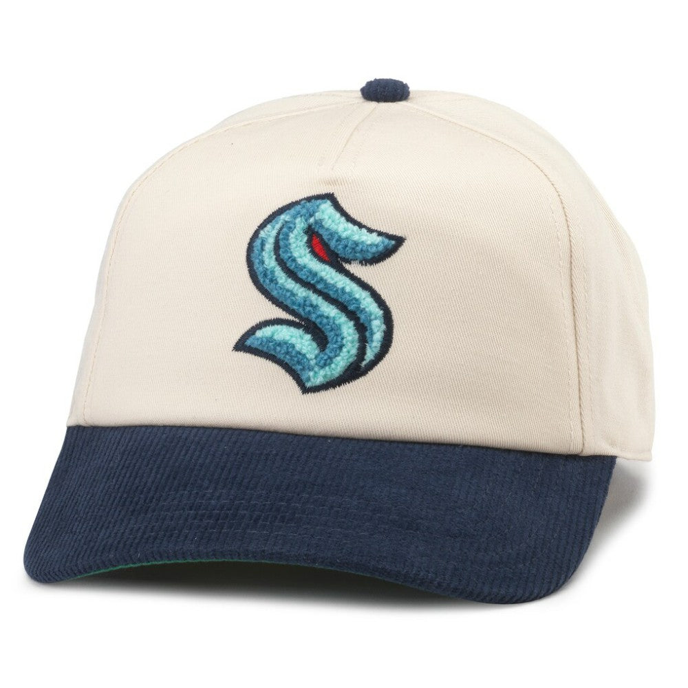 Seattle Kraken American Needle Burnett Adjustable Hat - White/Deep Sea Blue - NHL