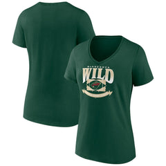 Minnesota Wild Women's Slapshot V-Neck T-Shirt - Green - NHL