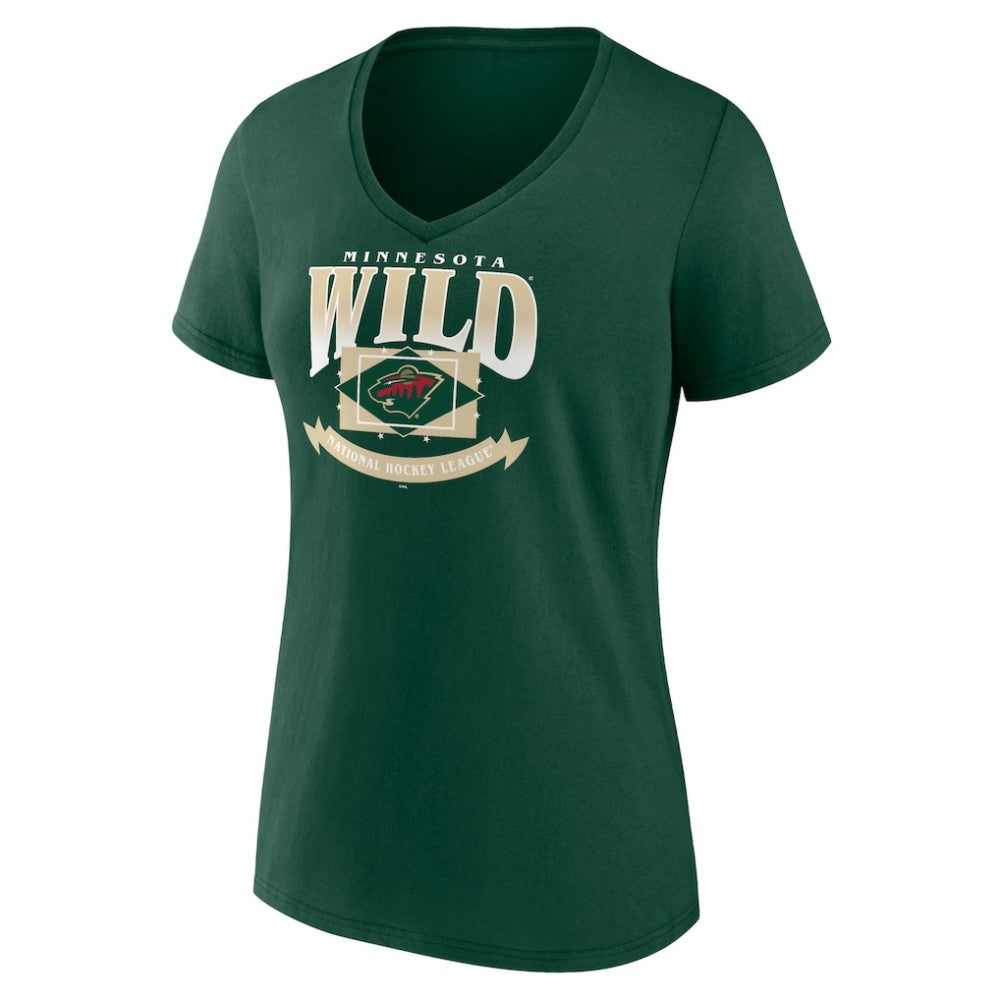 Minnesota Wild Women's Slapshot V-Neck T-Shirt - Green - NHL