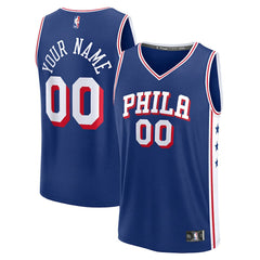 Philadelphia 76ers Youth Fast Break Custom Replica Jersey Blue Icon Edition - NBA