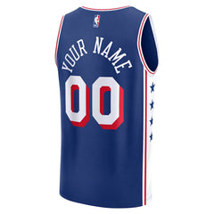 Philadelphia 76ers Youth Fast Break Custom Replica Jersey Blue Icon Edition - NBA