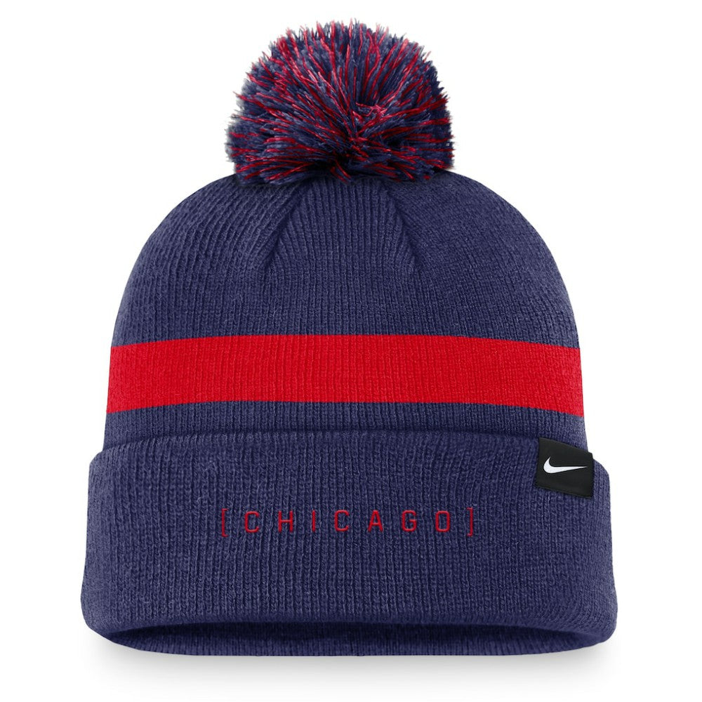 Chicago Cubs Nike Hometown Peak Cuffed Knit Hat with Pom - MLB