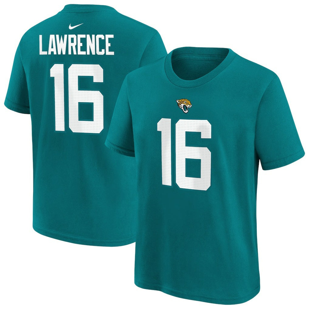 Trevor Lawrence Jacksonville Jaguars Youth Player Name & Number T-Shirt Teal | Nike for Sale